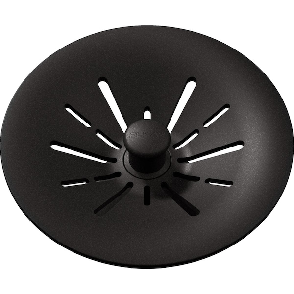 Quartz Perfect Drain 3-1/2" Removable Polymer Basket Strainer and Rubber Stopper Black